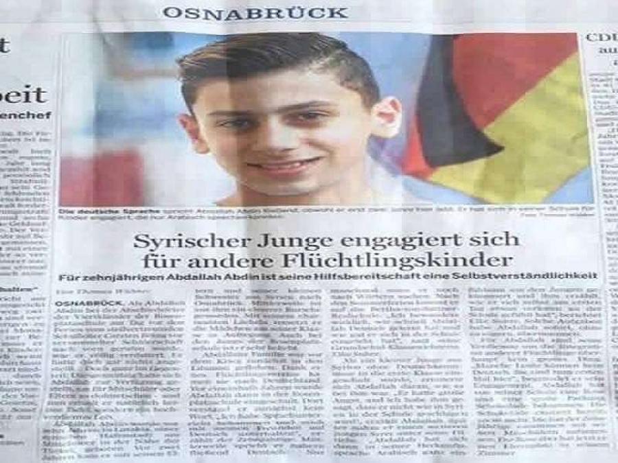 طفل سوري يتصدر عناوين الصحف الألمانية